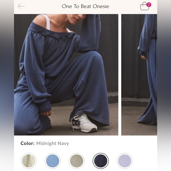 NWT Free People FP Movement One To Beat Onesie - midnight navy blue - large - Picture 6 of 9